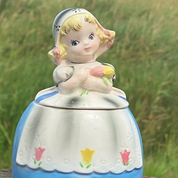 Lefton  little Dutch girl Jar sugar jam  Jelly Jar Jam Jars Collectible  Jar - Picture 6 of 10
